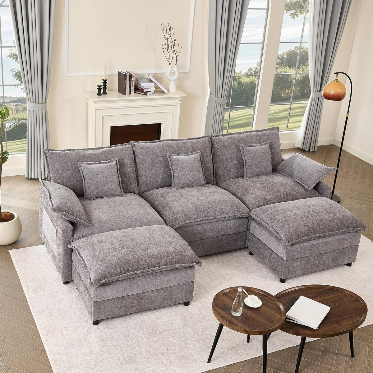 108" U-shaped sofa modular sofa Comfortable cloud sofa
